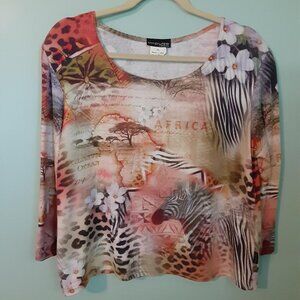 3/4 Sleeve Shirt - Africa graphics